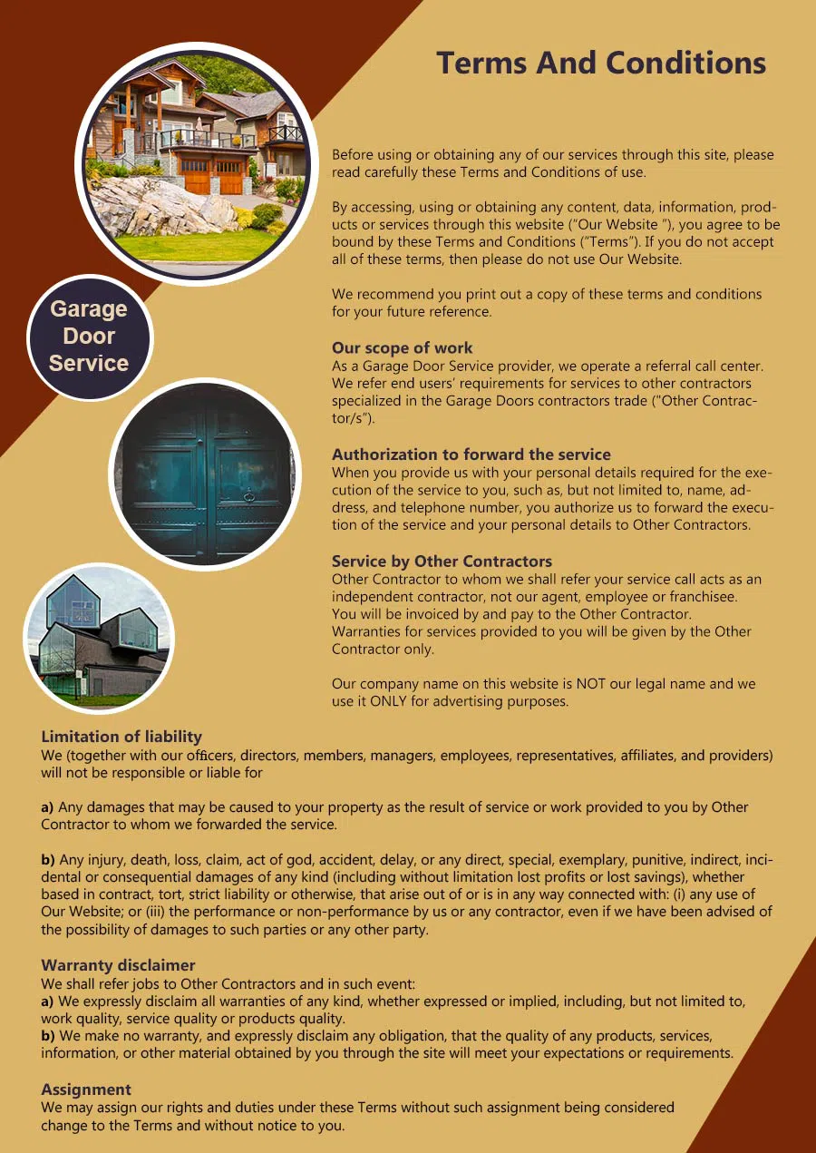 5 Star Garage Doors Jacksonville, FL 904-717-2379 - terms6